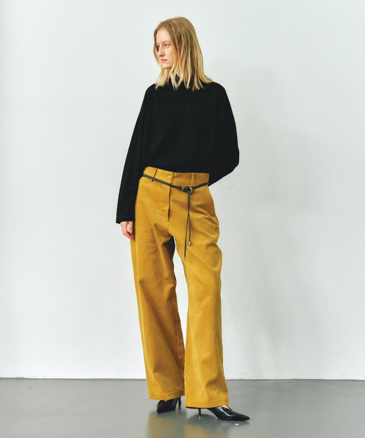 앤테(AENTE) CORDUROY WIDE PANTS -MUSTARD