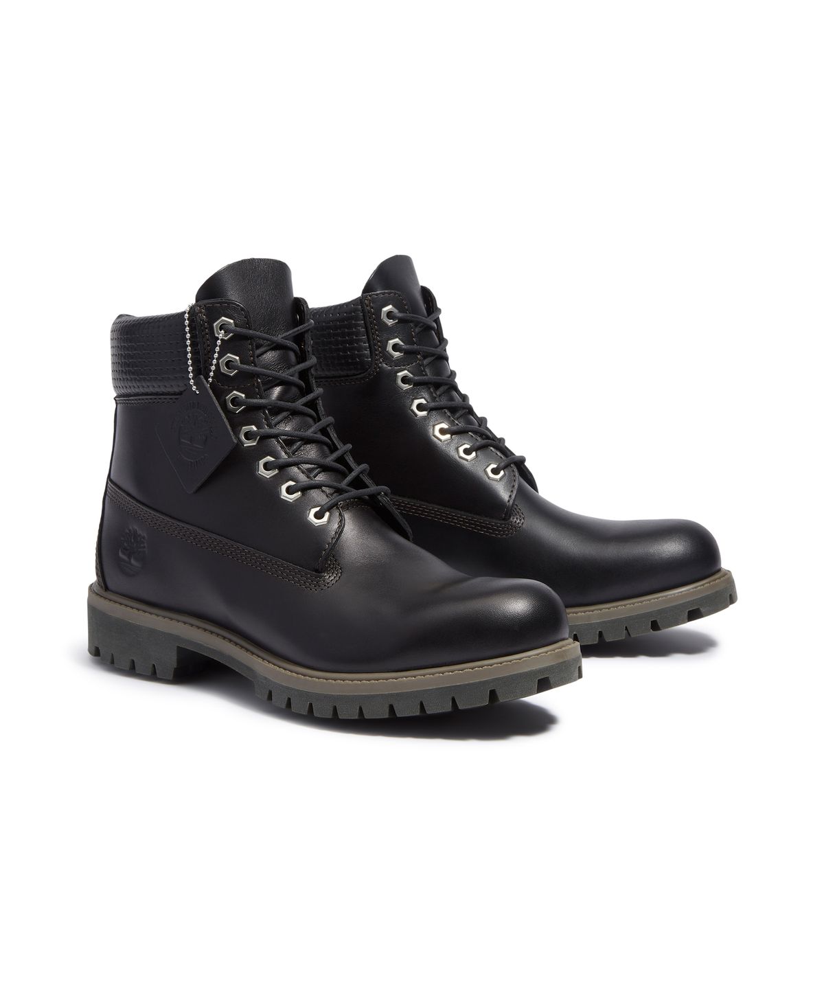 팀버랜드(TIMBERLAND) (남성) 프리미엄 6인치 레이스 워터프루프 부츠 - 블랙 풀 그레인:다크 브라운 / A2P6W-A3L