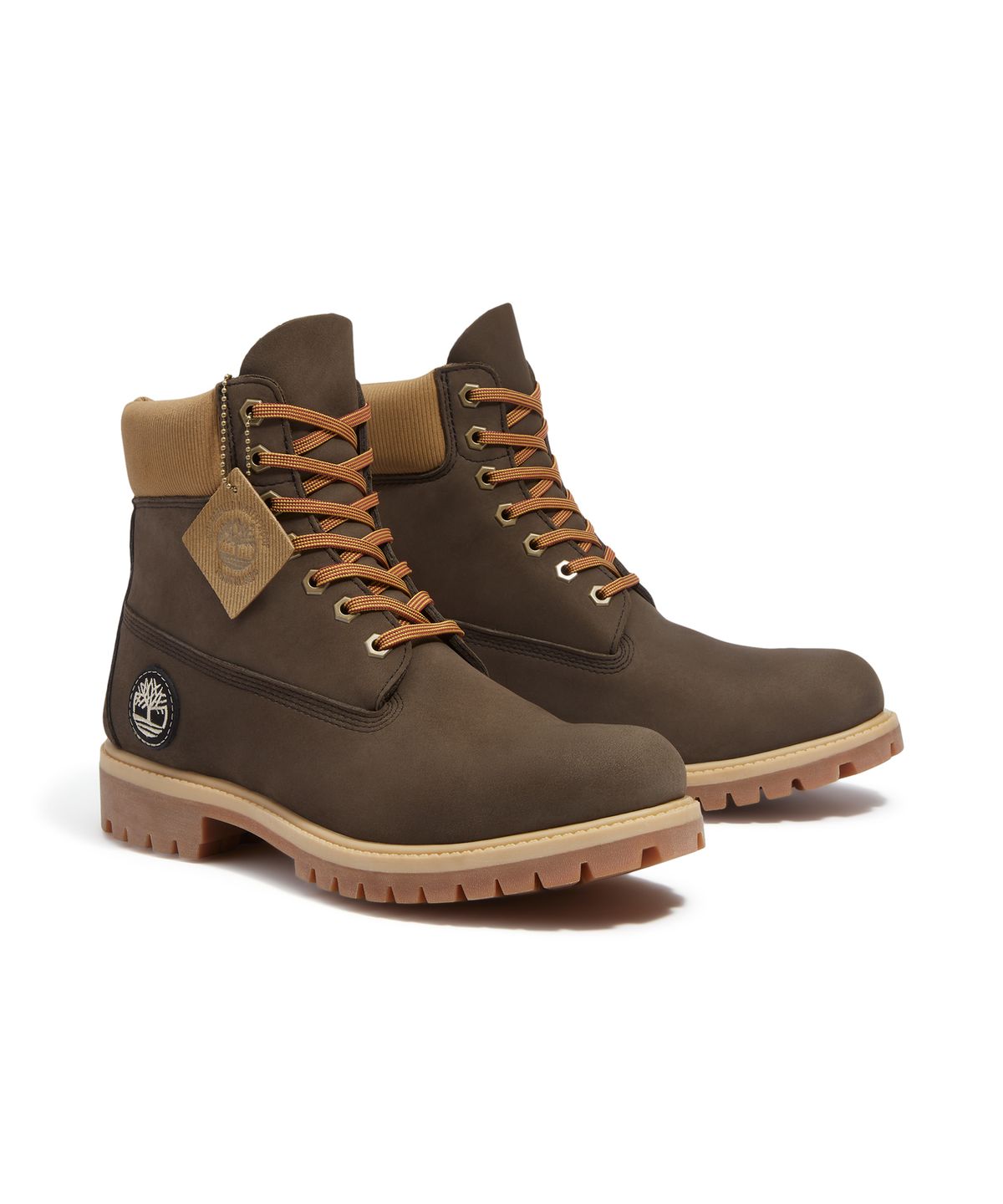 팀버랜드(TIMBERLAND) (남성) 프리미엄 6인치 레이스 워터프루프 부츠 - 다크 브라운 누벅:올리브 / A2P6W-A4J