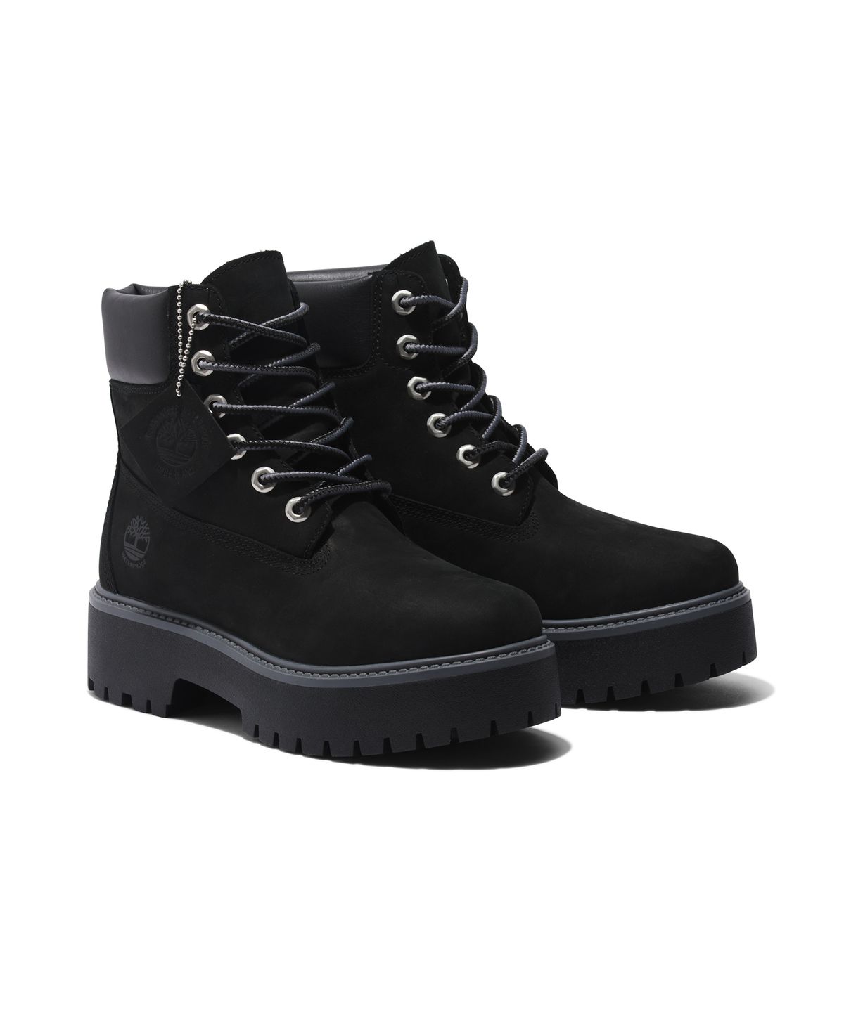 팀버랜드(TIMBERLAND) (여성) 스톤 스트릿 6인치 레이스 워터프루프 부츠 - 제트 블랙 / A5RH5-015