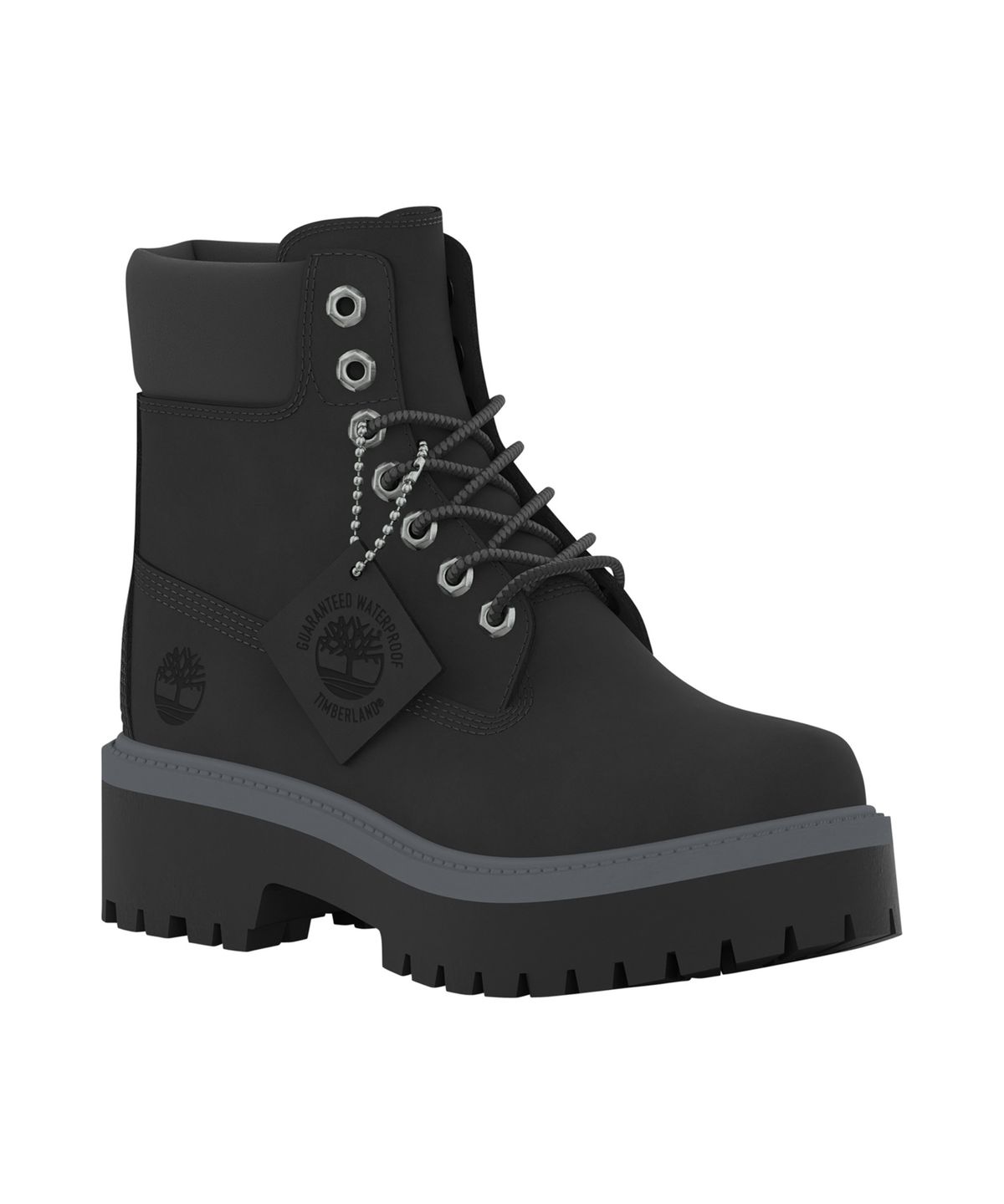 팀버랜드(TIMBERLAND) (여성) 스톤 스트릿 6인치 레이스 워터프루프 부츠 - 제트 블랙 / A5RH5-015