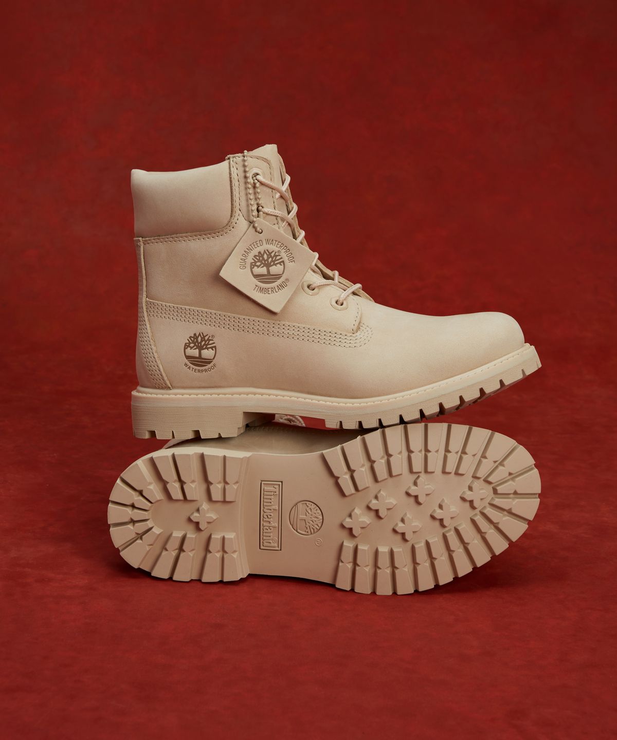 팀버랜드(TIMBERLAND) (여성) 프리미엄 6인치 레이스 워터프루프 부츠 - 미디엄 베이지 풀 그레인 / A2HR8-EN2