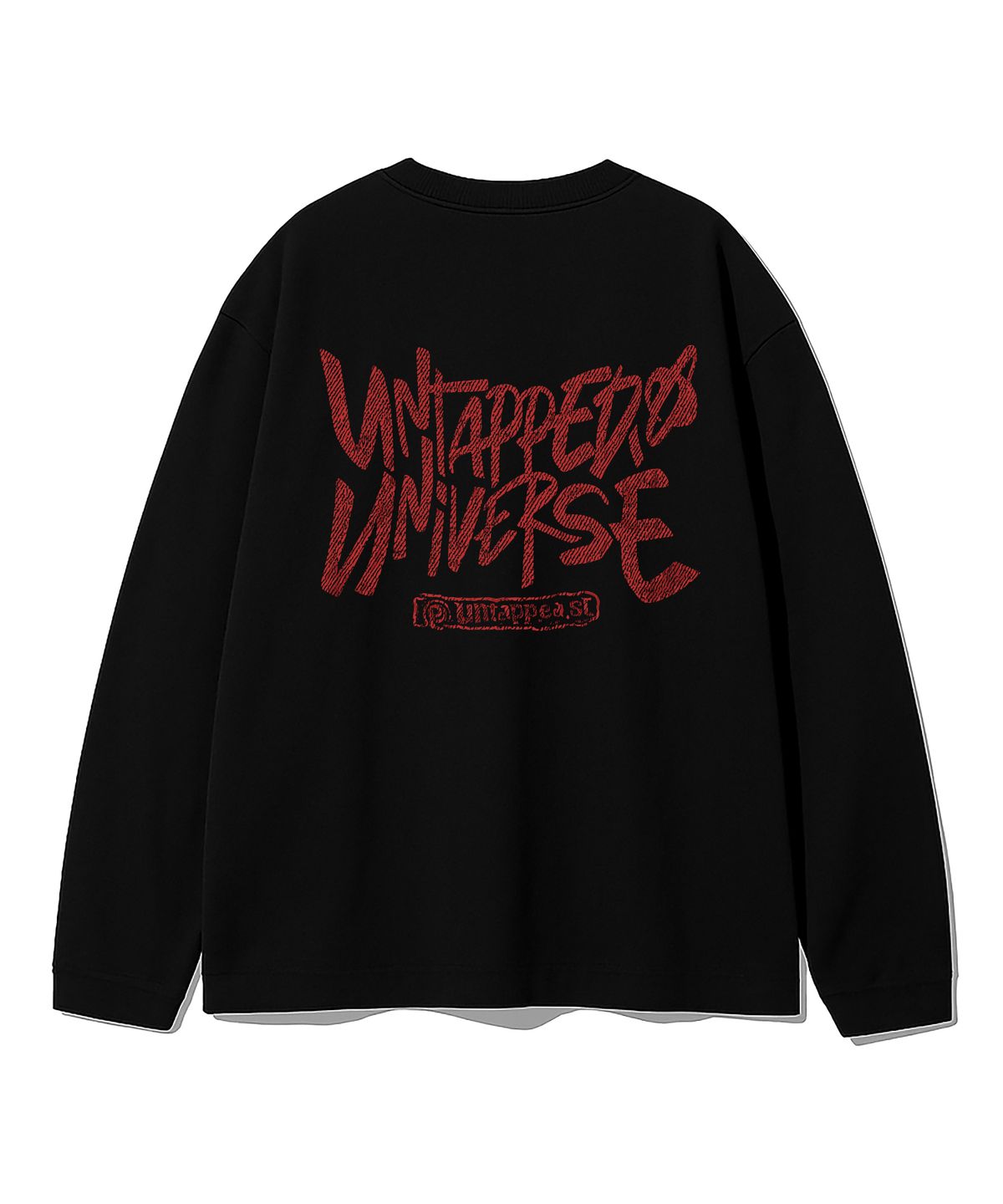 언탭트 스튜디오(UNTAPPED STUDIO) 유니버스 데님 텍스처 아트웍 오버핏 긴팔 티셔츠 8Color