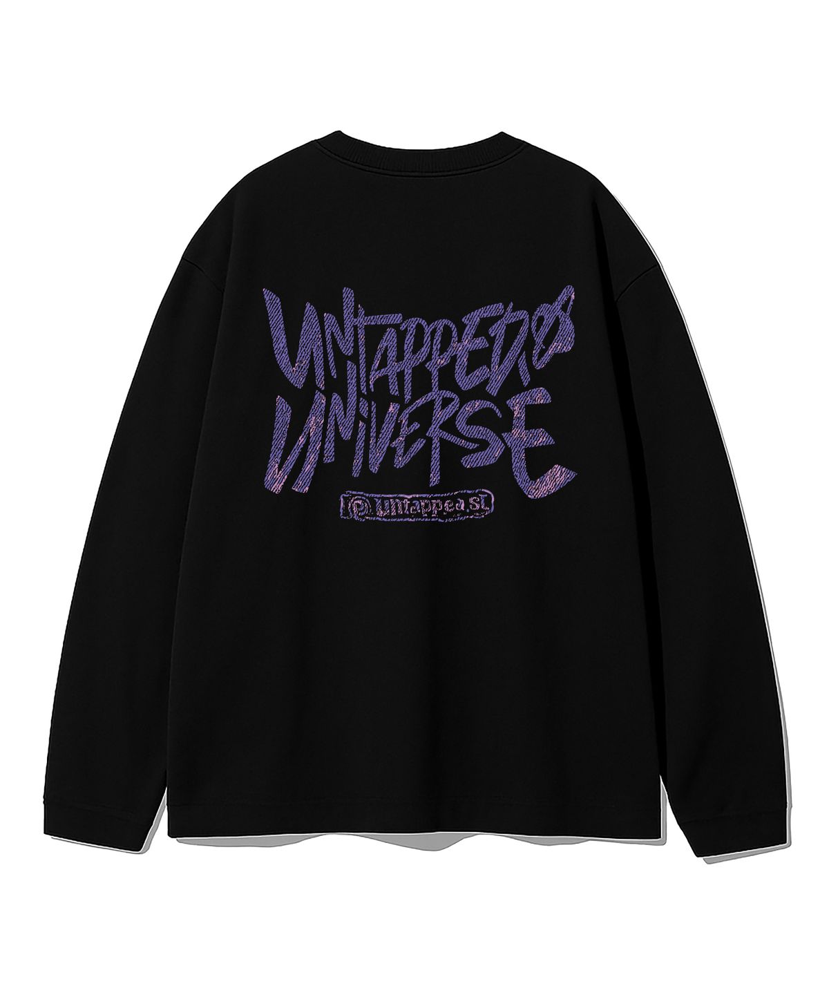 언탭트 스튜디오(UNTAPPED STUDIO) 유니버스 데님 텍스처 아트웍 오버핏 긴팔 티셔츠 8Color