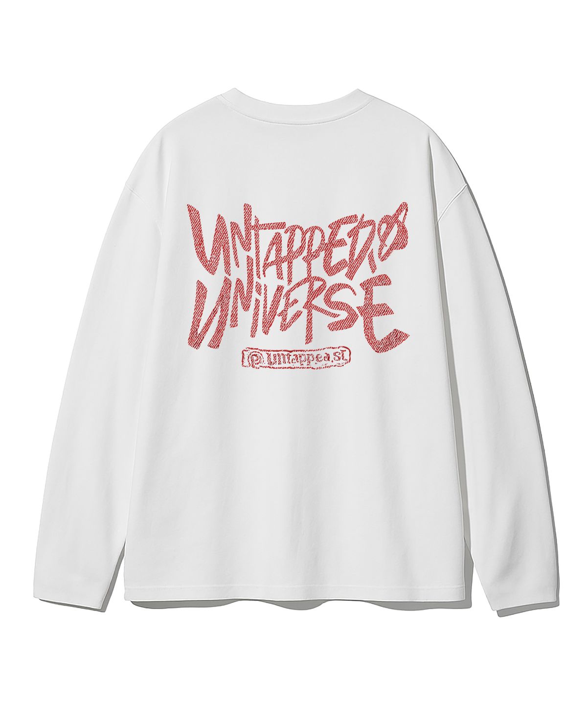 언탭트 스튜디오(UNTAPPED STUDIO) 유니버스 데님 텍스처 아트웍 오버핏 긴팔 티셔츠 8Color