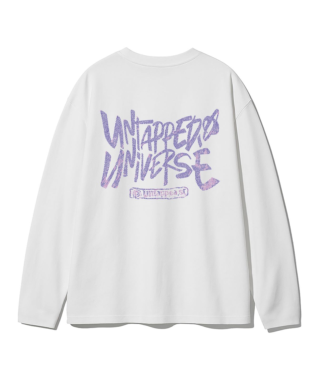 언탭트 스튜디오(UNTAPPED STUDIO) 유니버스 데님 텍스처 아트웍 오버핏 긴팔 티셔츠 8Color
