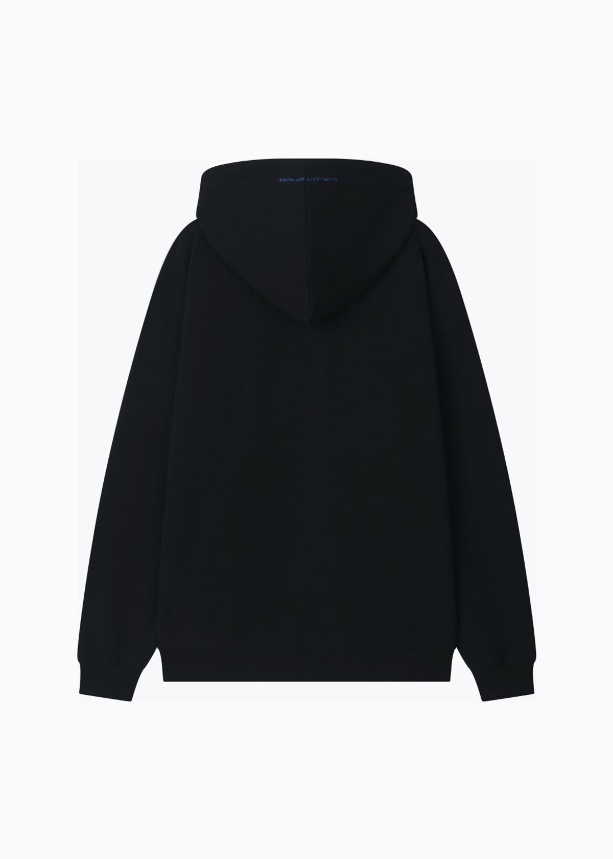 라임라잇 어패럴(LIMELIGHT APPAREL) 어패럴 자수 심플 로고 오버사이즈 2WAY 집업 후디 (블랙/블루)