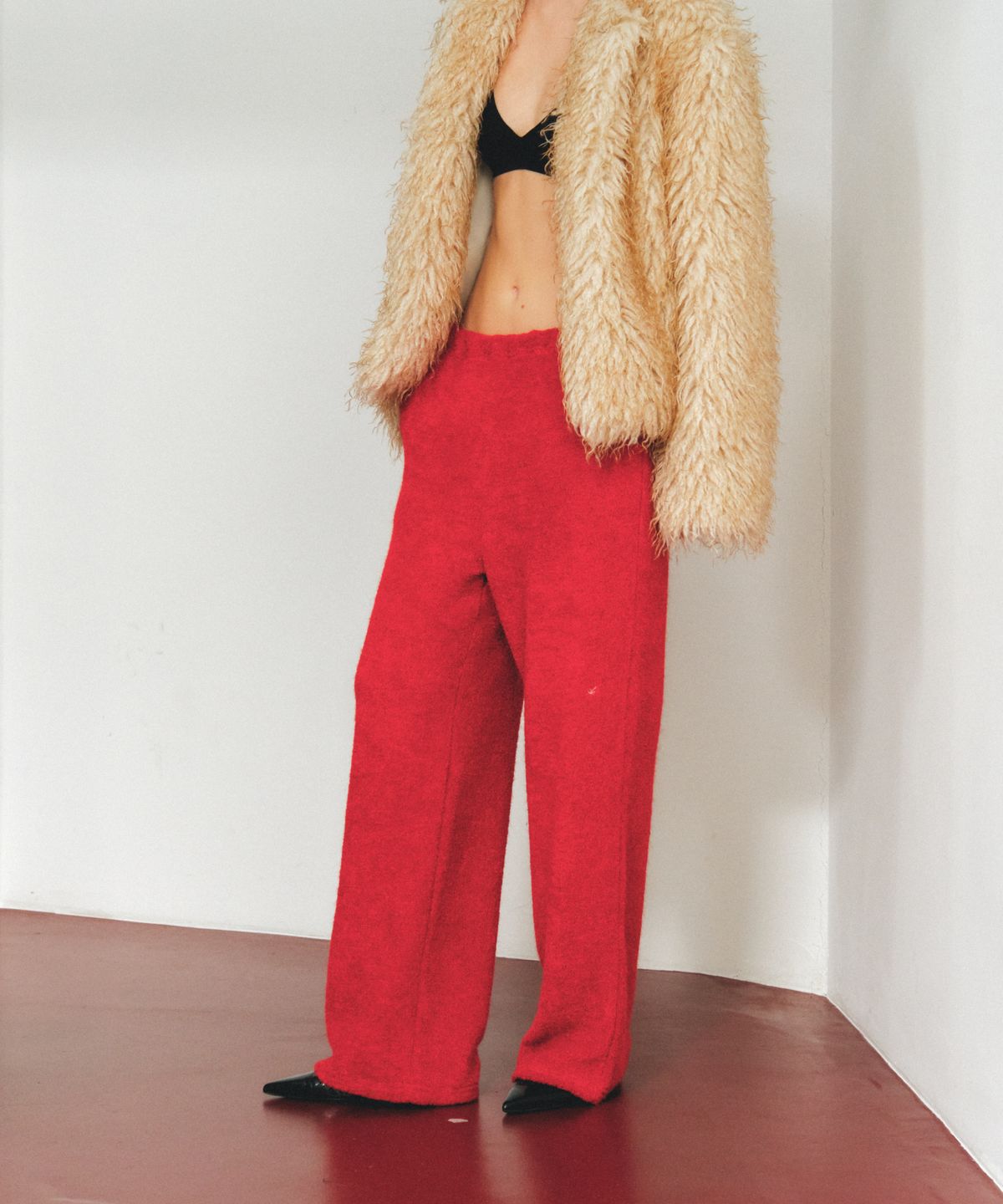 앤테(AENTE) WARM TERRY BANDING PANTS - RED