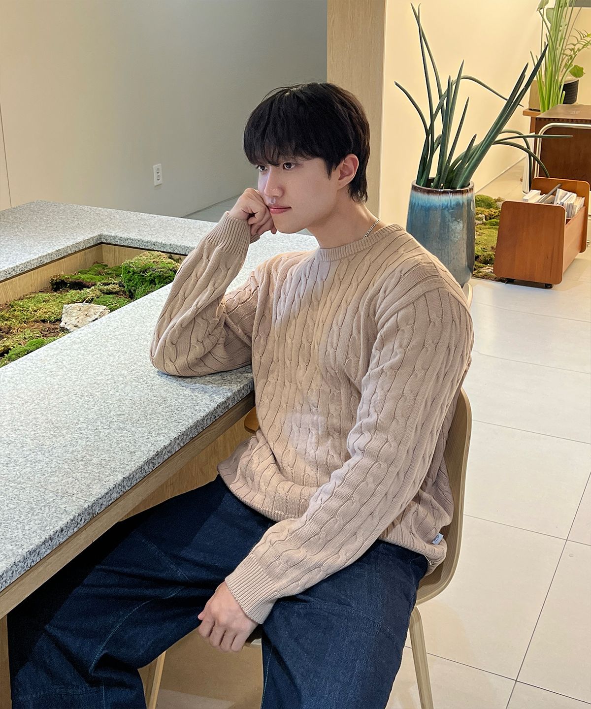 폴리그램(POLYGRAM) 데일리 무드 케이블 라운드 니트 - 7 COLOR