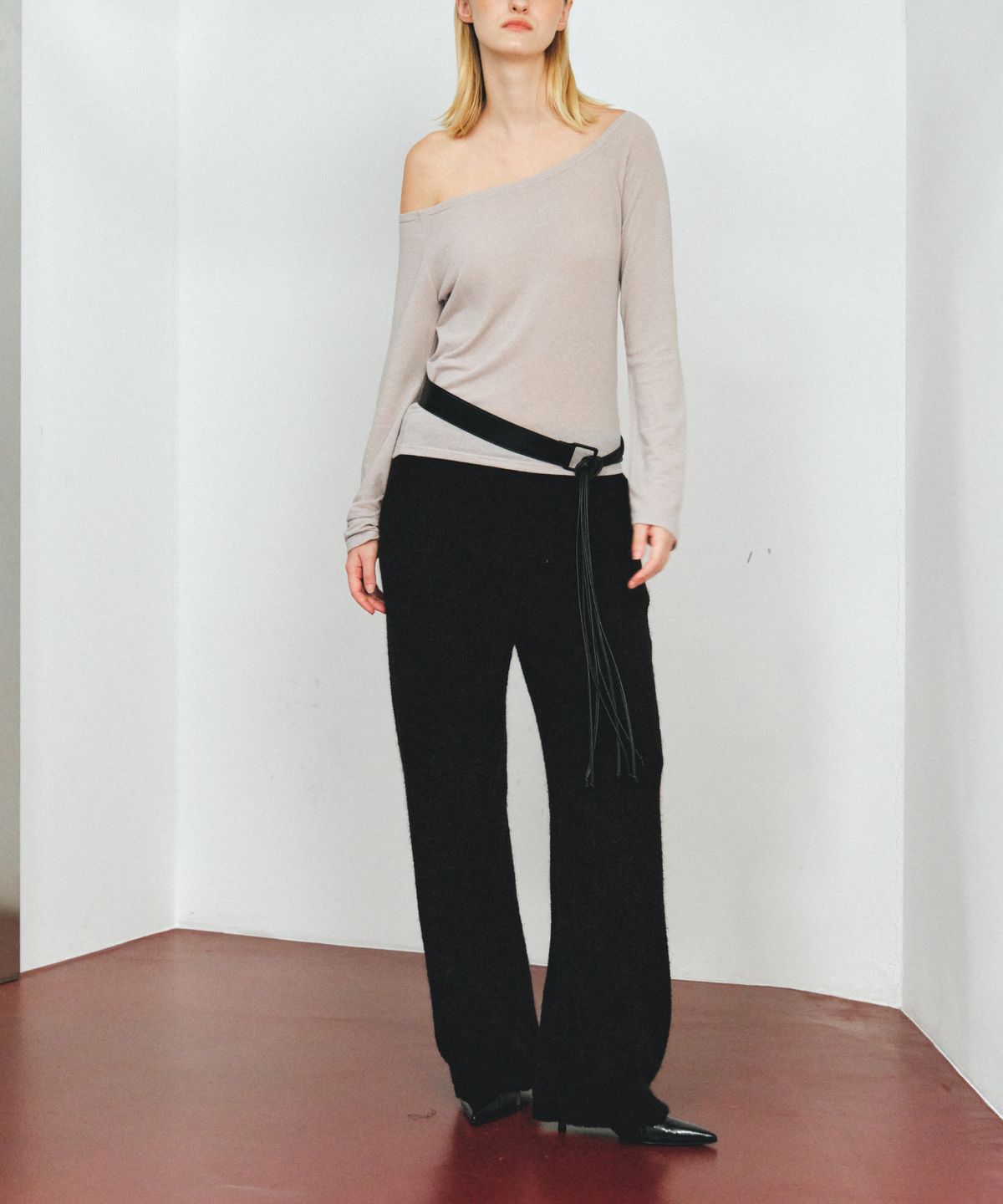 앤테(AENTE) WARM TERRY BANDING PANTS - BLACK