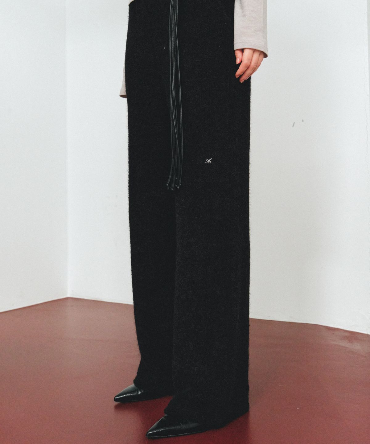 앤테(AENTE) WARM TERRY BANDING PANTS - BLACK