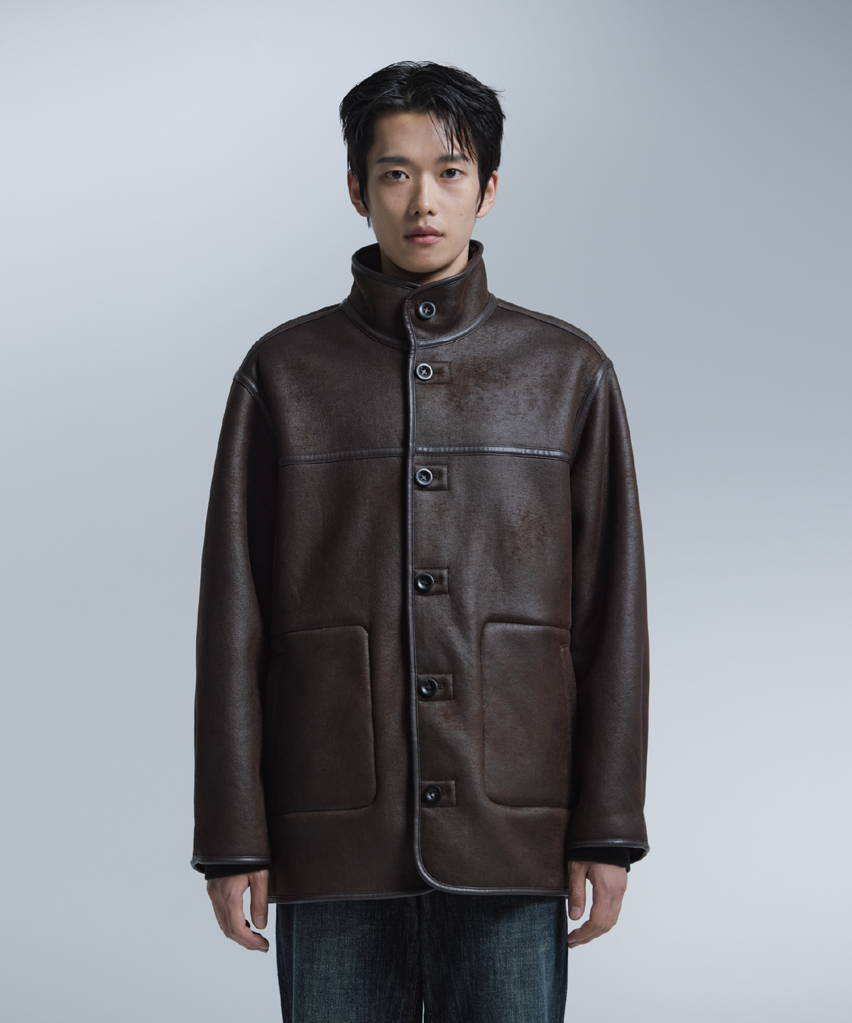 넌블랭크(NONBLANK) 무스탕 자켓_BROWN