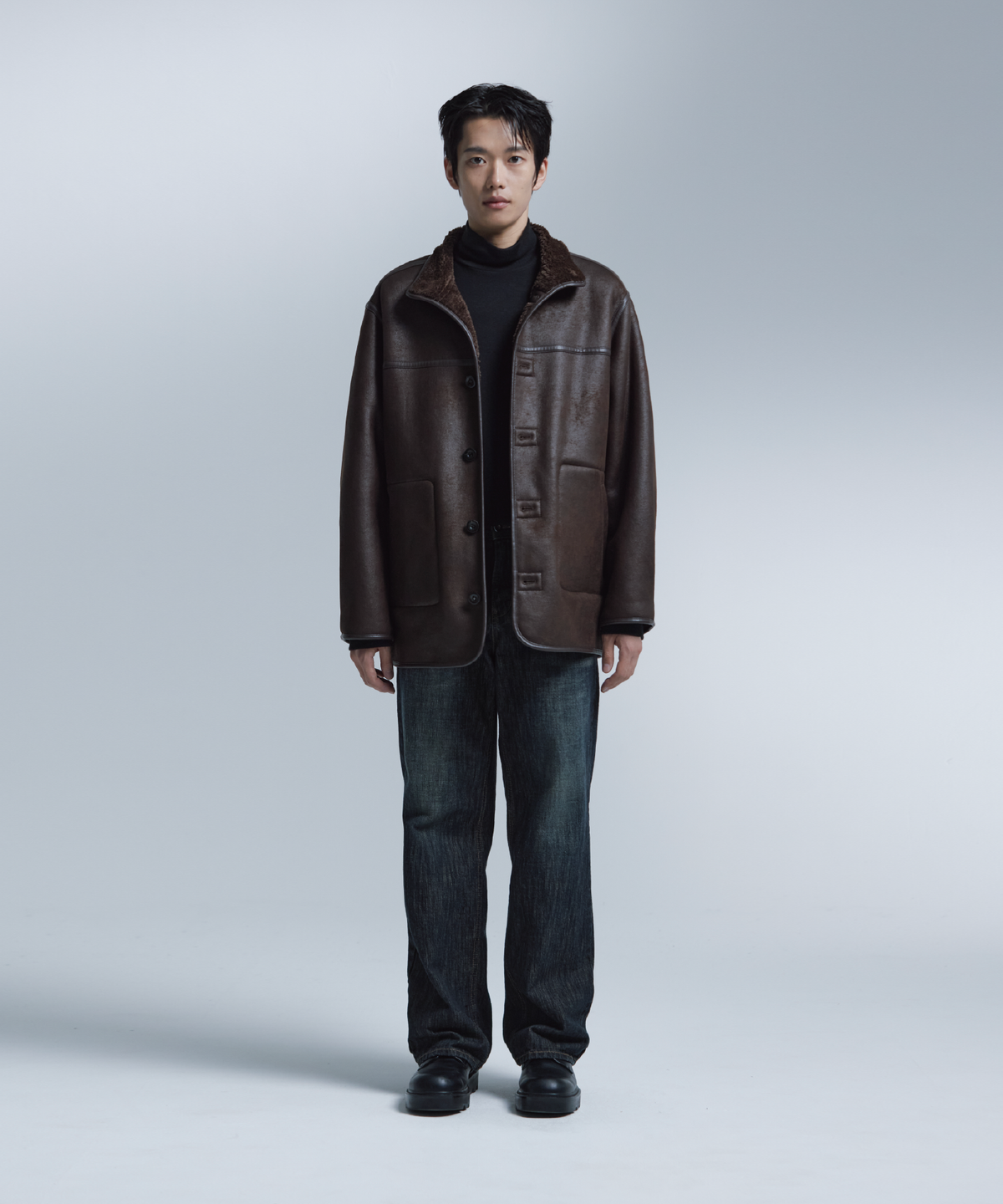 넌블랭크(NONBLANK) 무스탕 자켓_BROWN