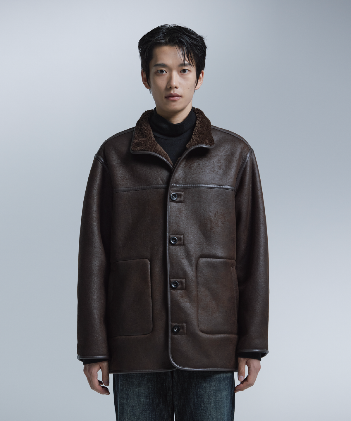 넌블랭크(NONBLANK) 무스탕 자켓_BROWN