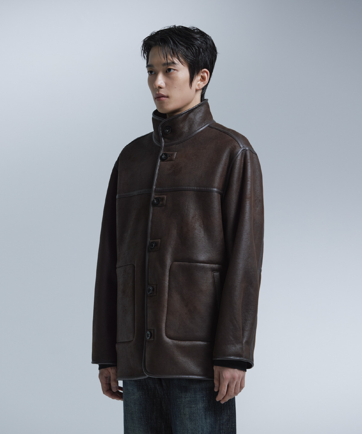 넌블랭크(NONBLANK) 무스탕 자켓_BROWN