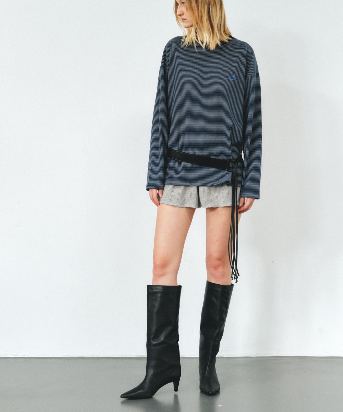 앤테(AENTE) OIL TASSEL BELT - BLACK