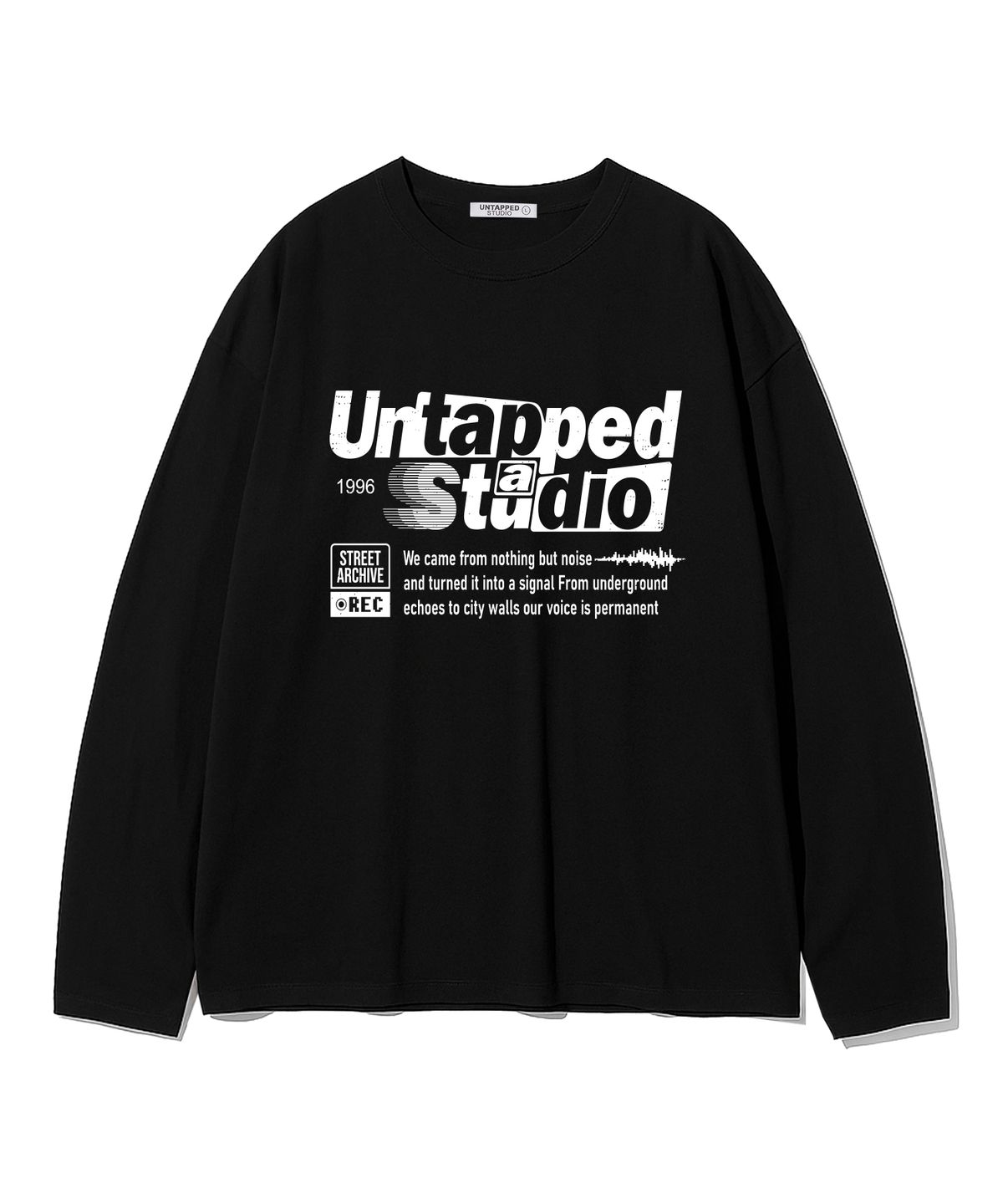 언탭트 스튜디오(UNTAPPED STUDIO) 레트로 레터링 그래픽 오버핏 긴팔 티셔츠 8Color