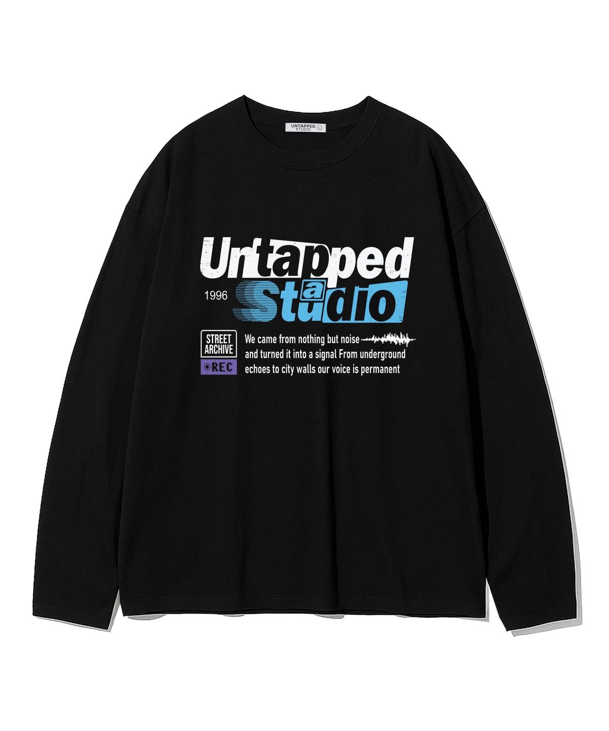 언탭트 스튜디오(UNTAPPED STUDIO) 레트로 레터링 그래픽 오버핏 긴팔 티셔츠 8Color