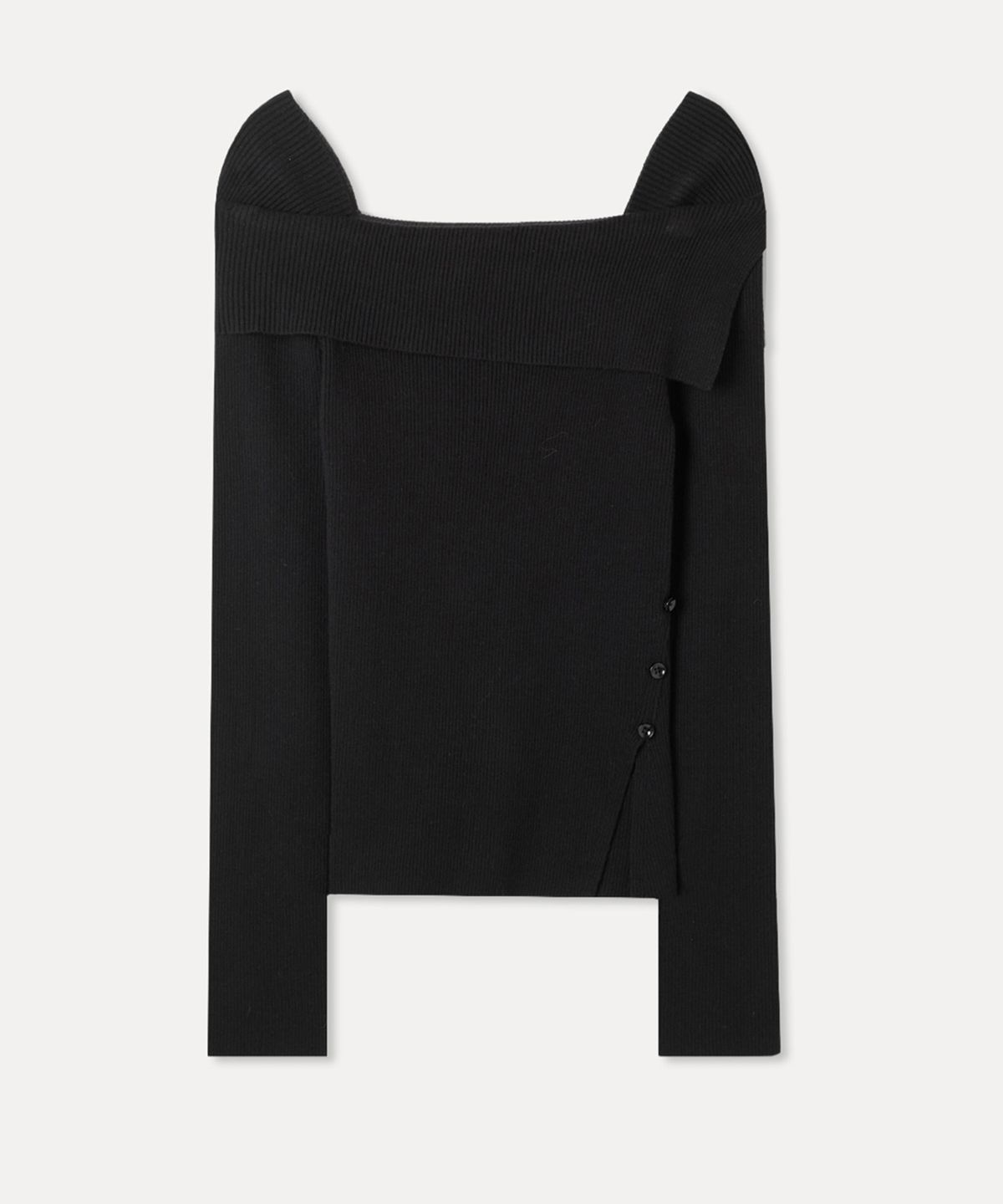 미쏘(MIXXO) 버튼업 언발숄더 풀오버_MIWKAFV13T