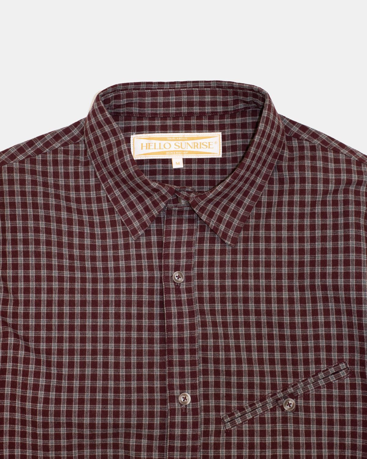 헬로 선라이즈(HELLO SUNRISE) Passport PK Check Shirts_Burgundy