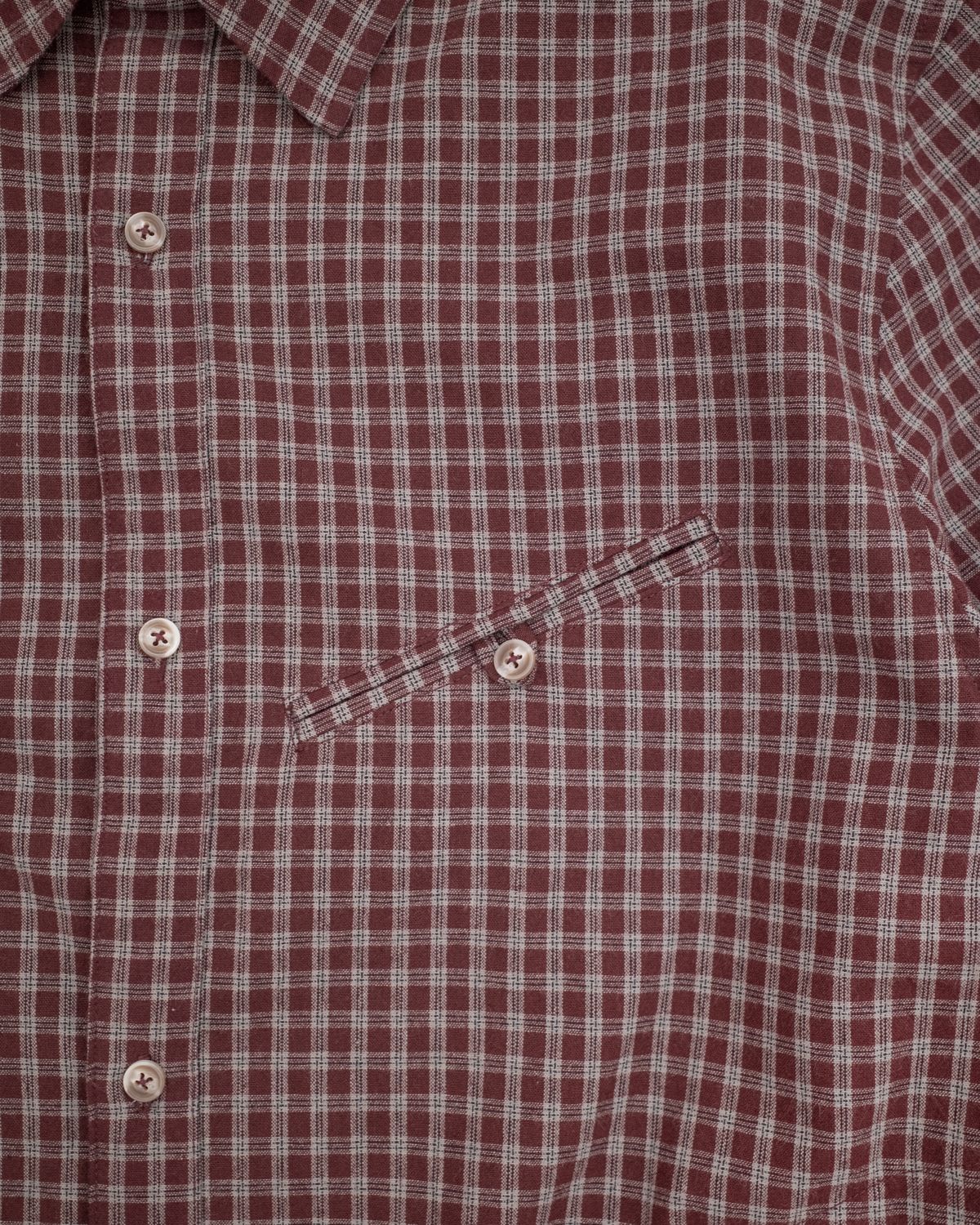 헬로 선라이즈(HELLO SUNRISE) Passport PK Check Shirts_Burgundy