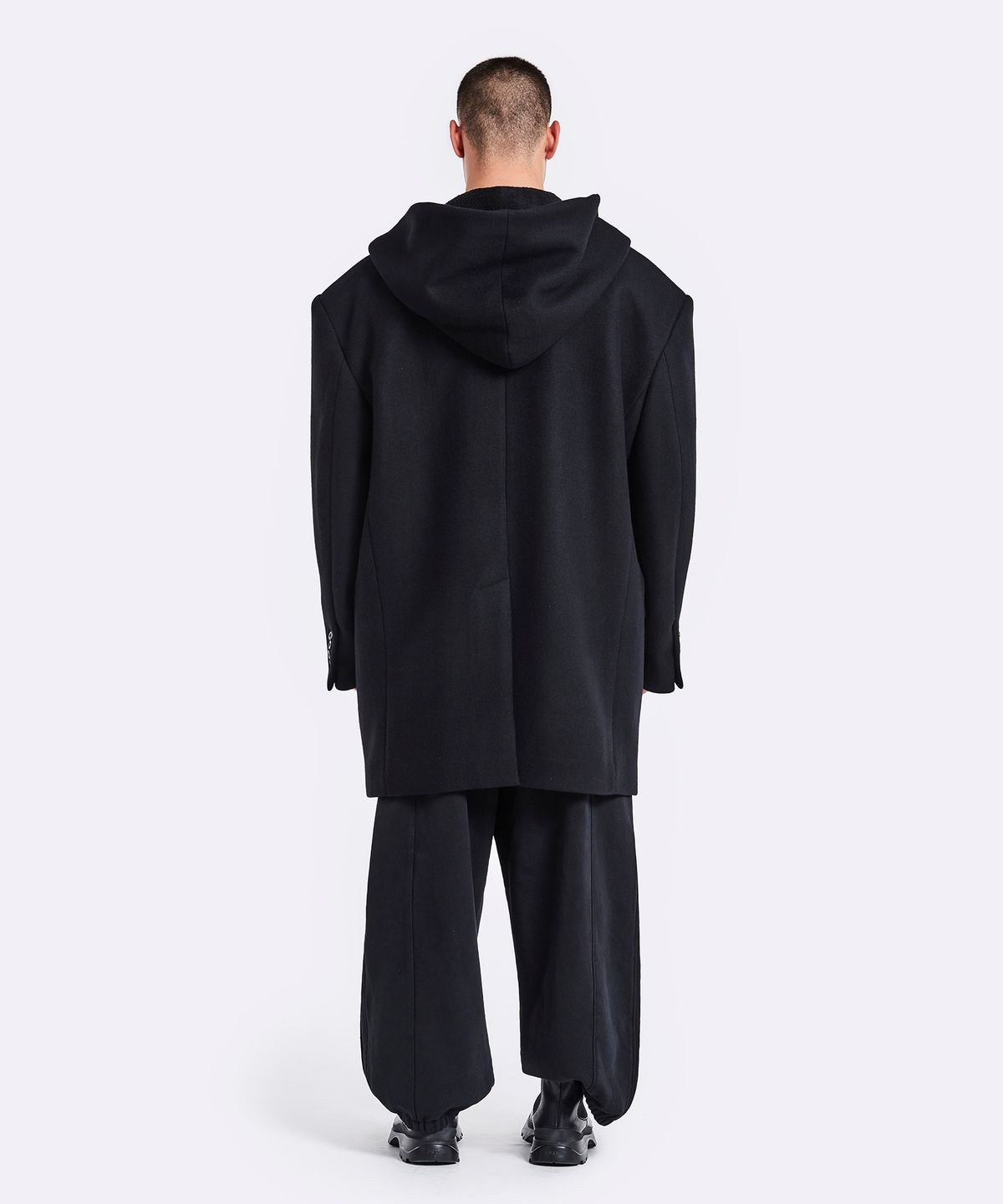 51퍼센트(51PERCENT) Oversized single hoodie coat - black