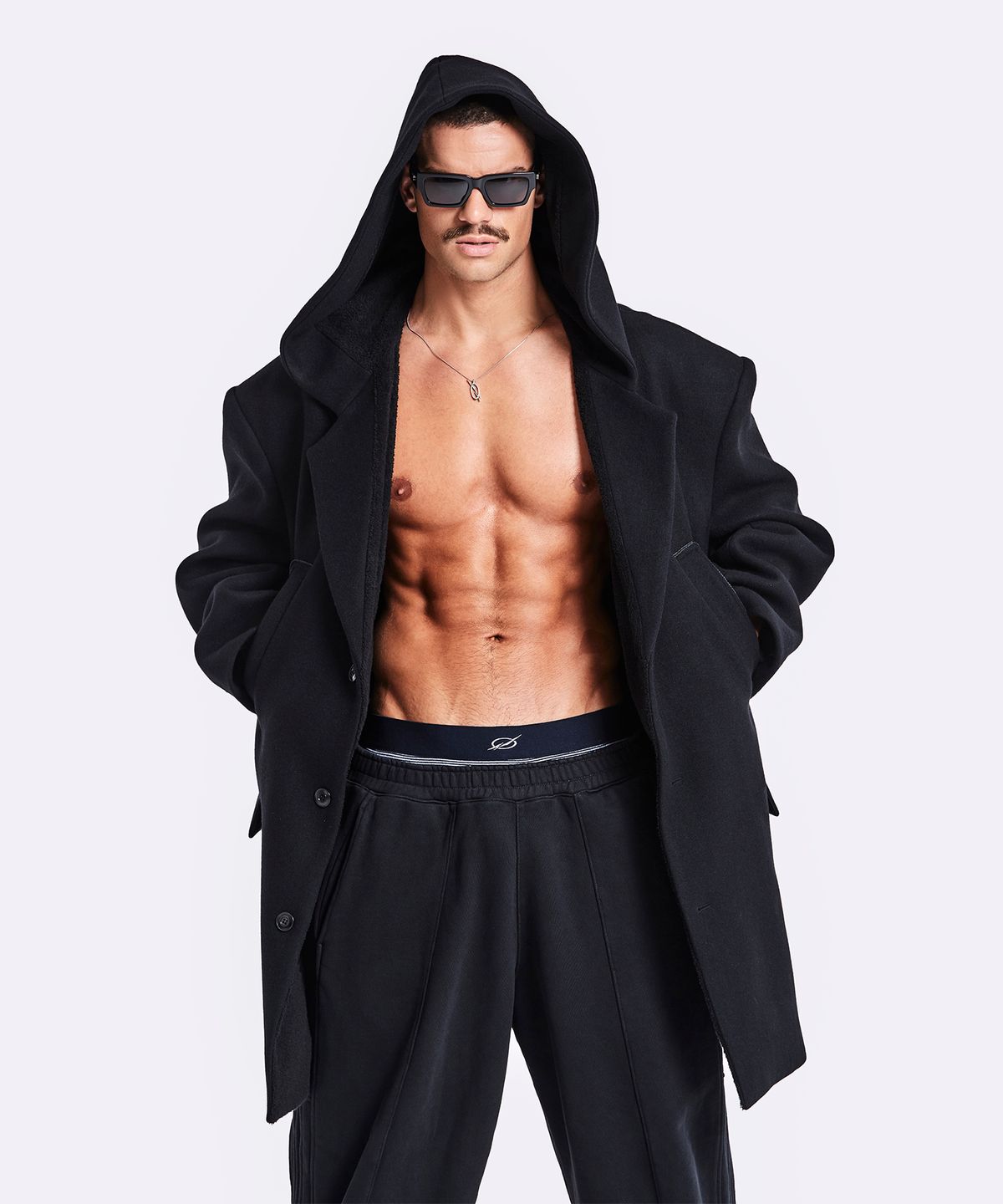 51퍼센트(51PERCENT) Oversized single hoodie coat - black