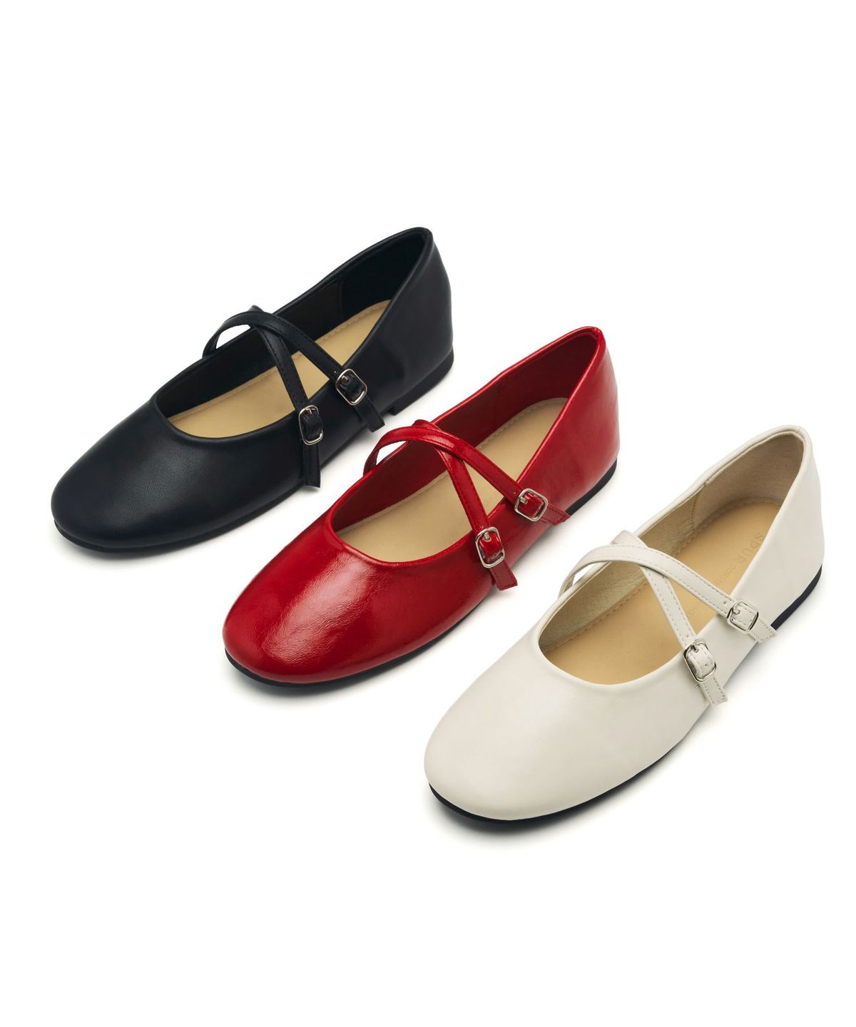 스퍼(SPUR) Odd Round Toe Strape Flats 플랫 슈즈 1.5cm -VA9041 (3color)