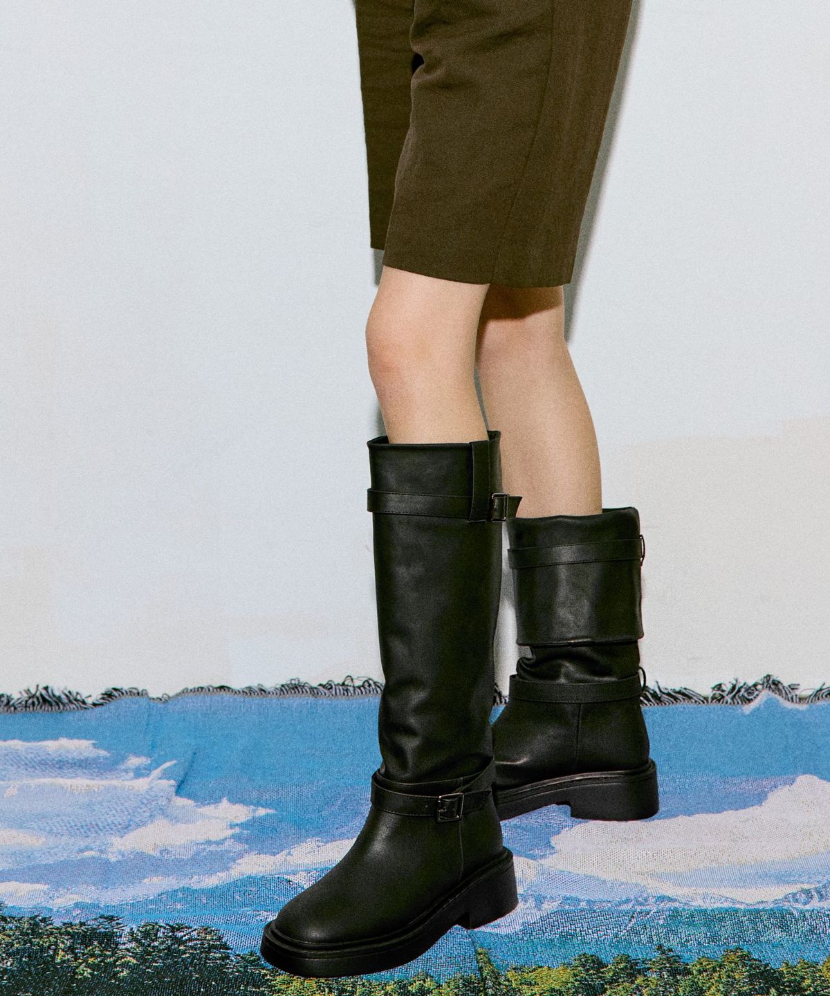 스퍼(SPUR) Cathy Buckle Long Boots 롱부츠 5cm -VA9042 (2color)