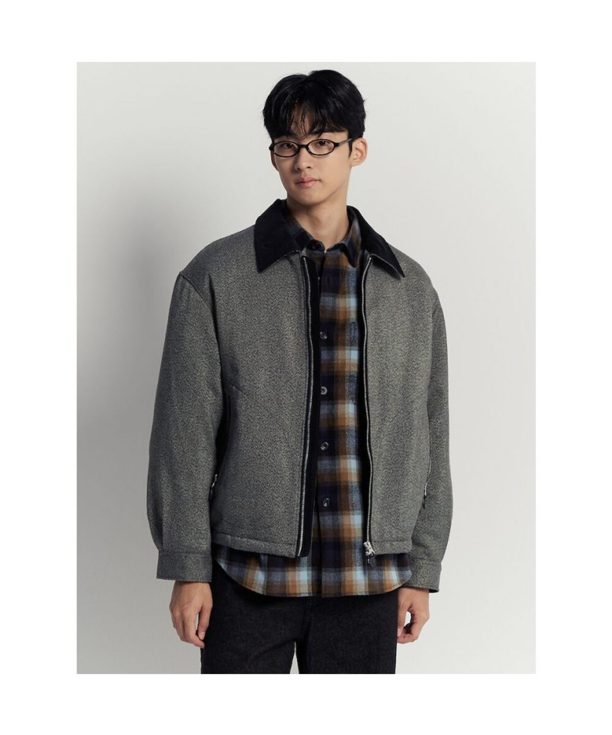 빈폴 멘(BEANPOLE MEN) 테크 트위드 드리즐러  그레이