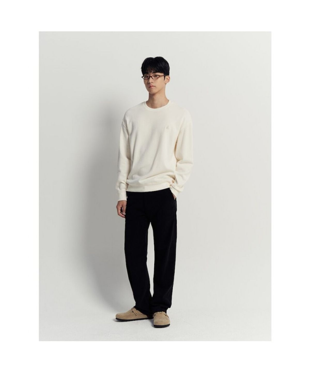 빈폴 멘(BEANPOLE MEN) 캐주얼 니트라이크 라운드 풀오버  아이보리