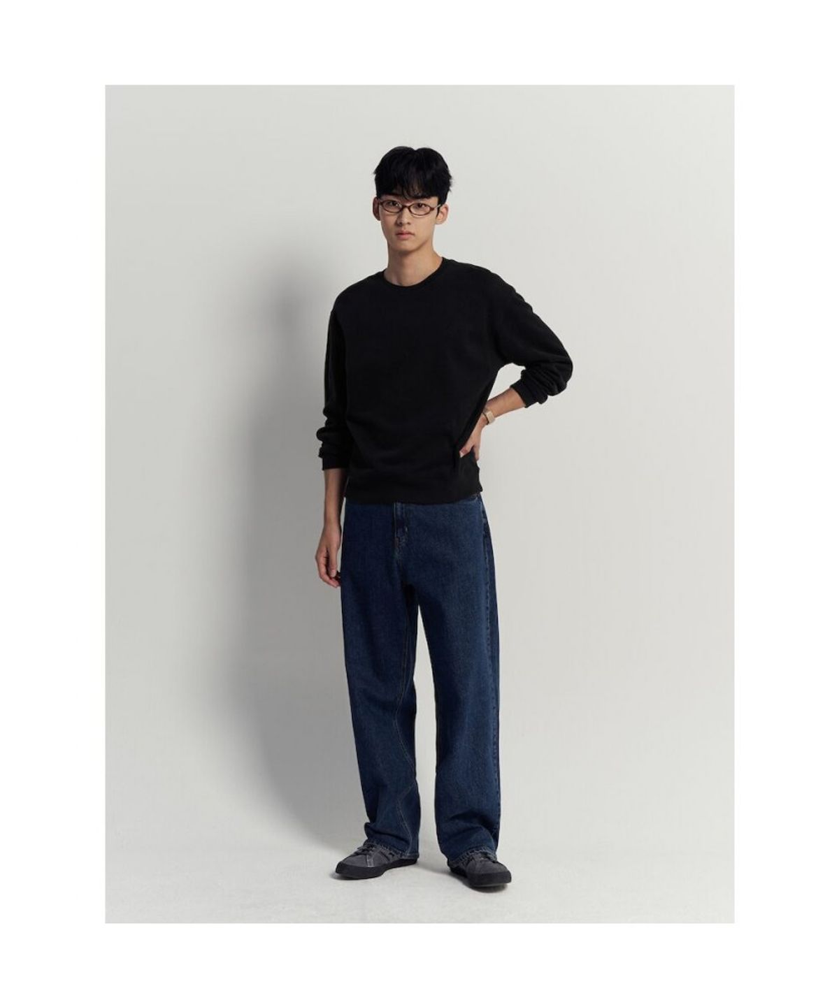 빈폴 멘(BEANPOLE MEN) 캐주얼 니트라이크 라운드 풀오버  블랙