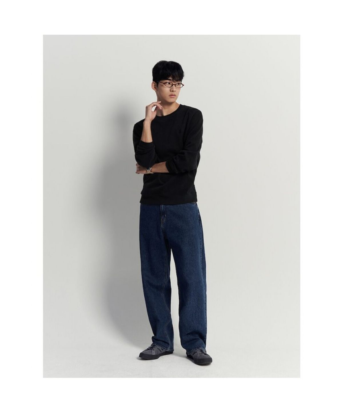 빈폴 멘(BEANPOLE MEN) 캐주얼 니트라이크 라운드 풀오버  블랙