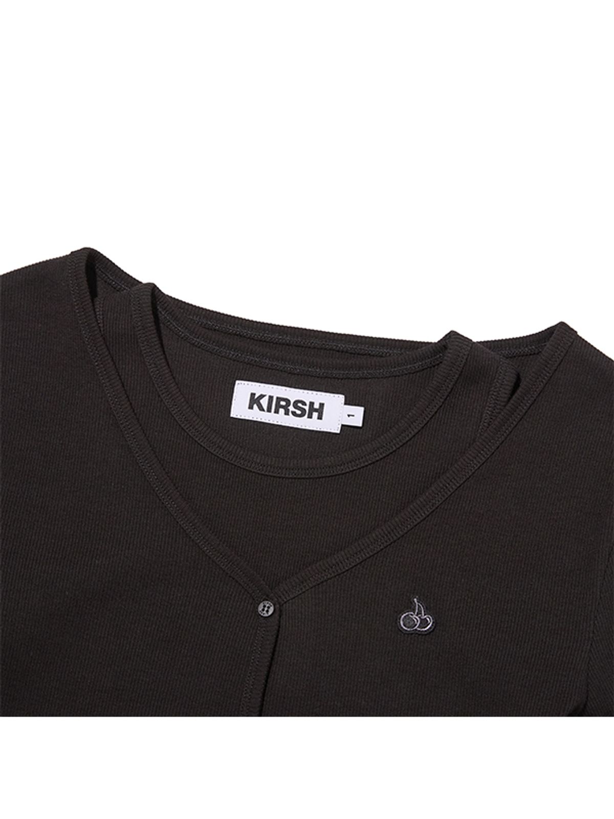 키르시(KIRSH) 립 슬리브리스 가디건 세트 [블랙]
