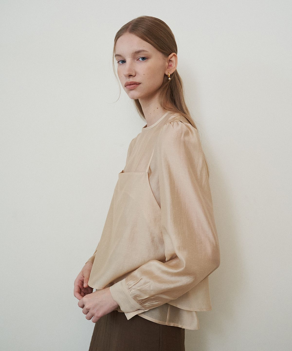 플로브(FLOVE) SHEER SET UP BLOUSE 2 YE