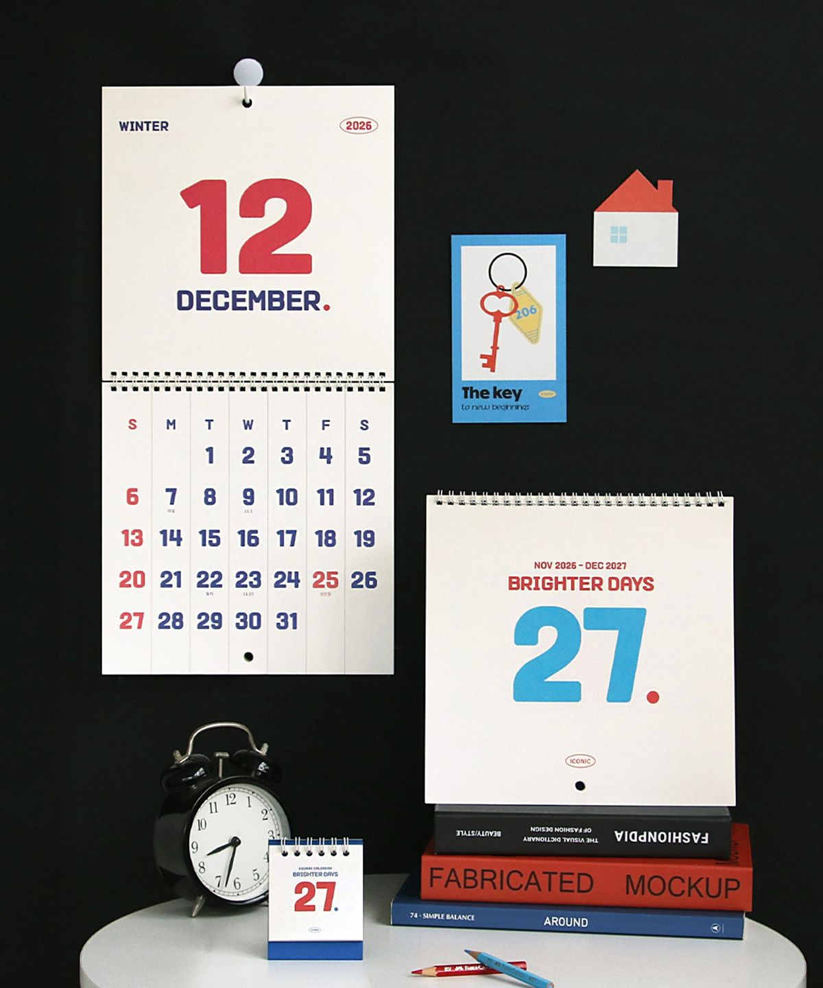 아이코닉(ICONIC) 2027 스퀘어 벽걸이달력 월 캘린더