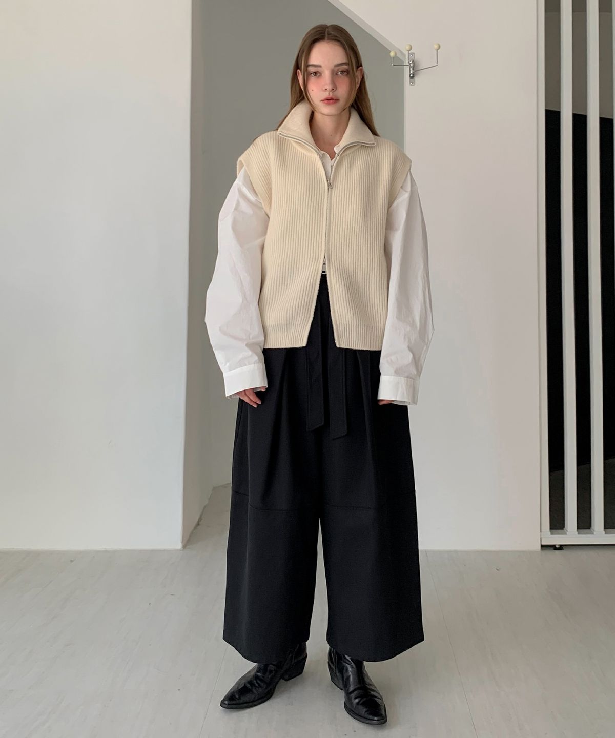 바스카라(VASCARA) Two-Way Zip-Up Knit Vest (3colors)