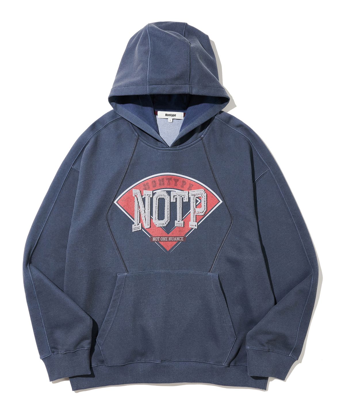 논타입(NONTYPE) NOTP BASEBALL INSICION HOODIE (NAVY)