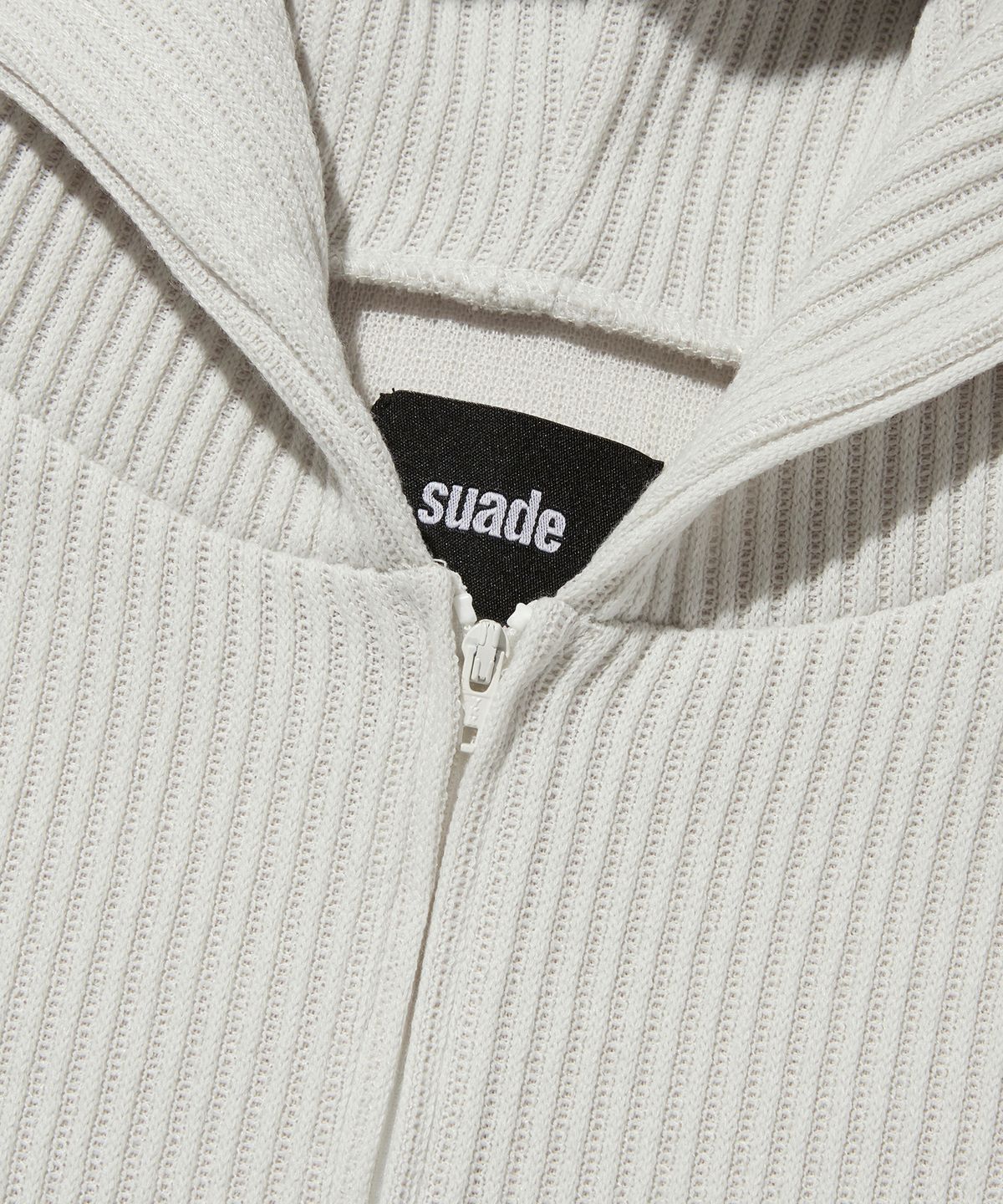스웨이드(SUADE) HOODED RIB ZIP UP [LIGHT GRAY]