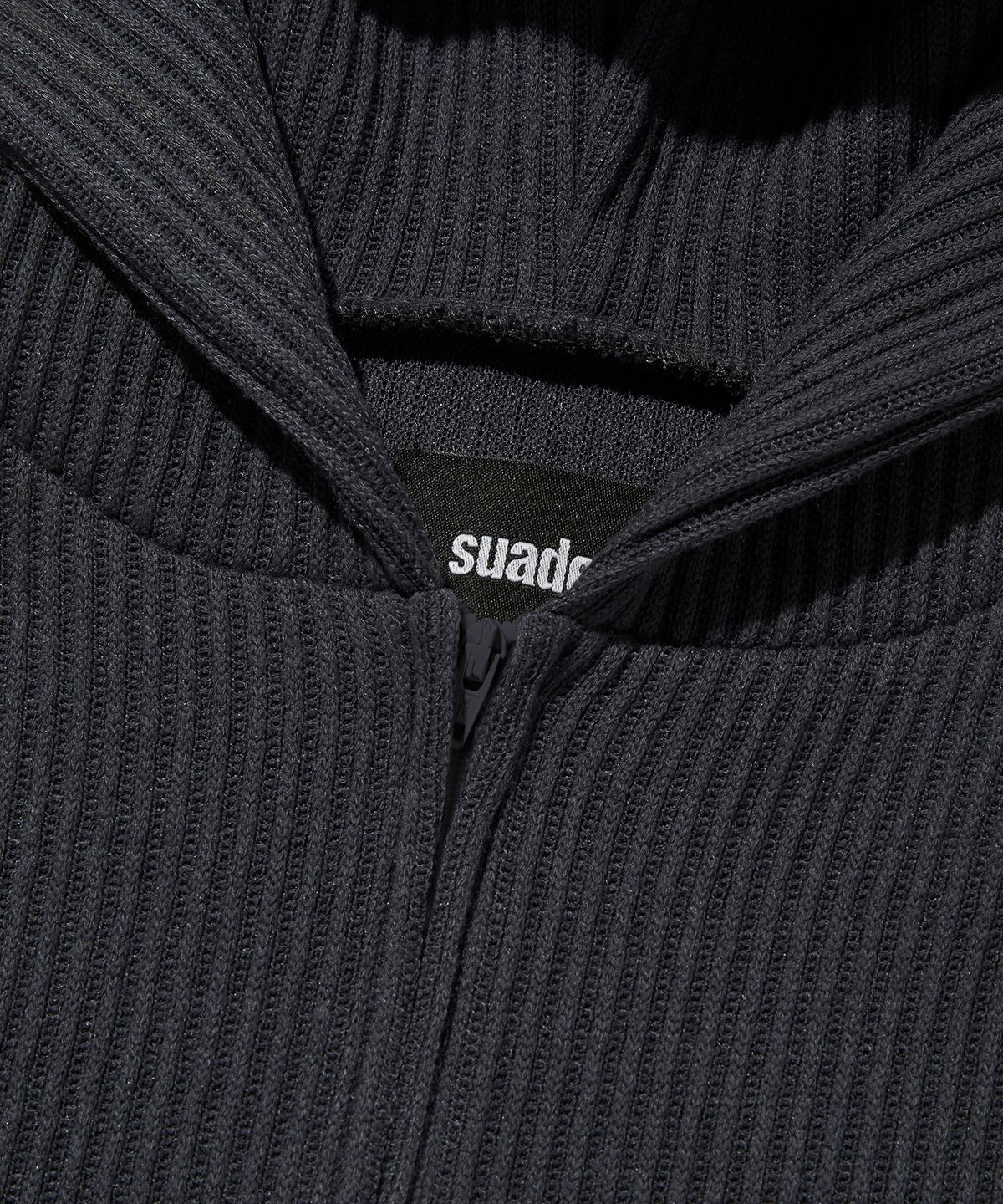 스웨이드(SUADE) HOODED RIB ZIP UP [CHARCOAL GRAY]