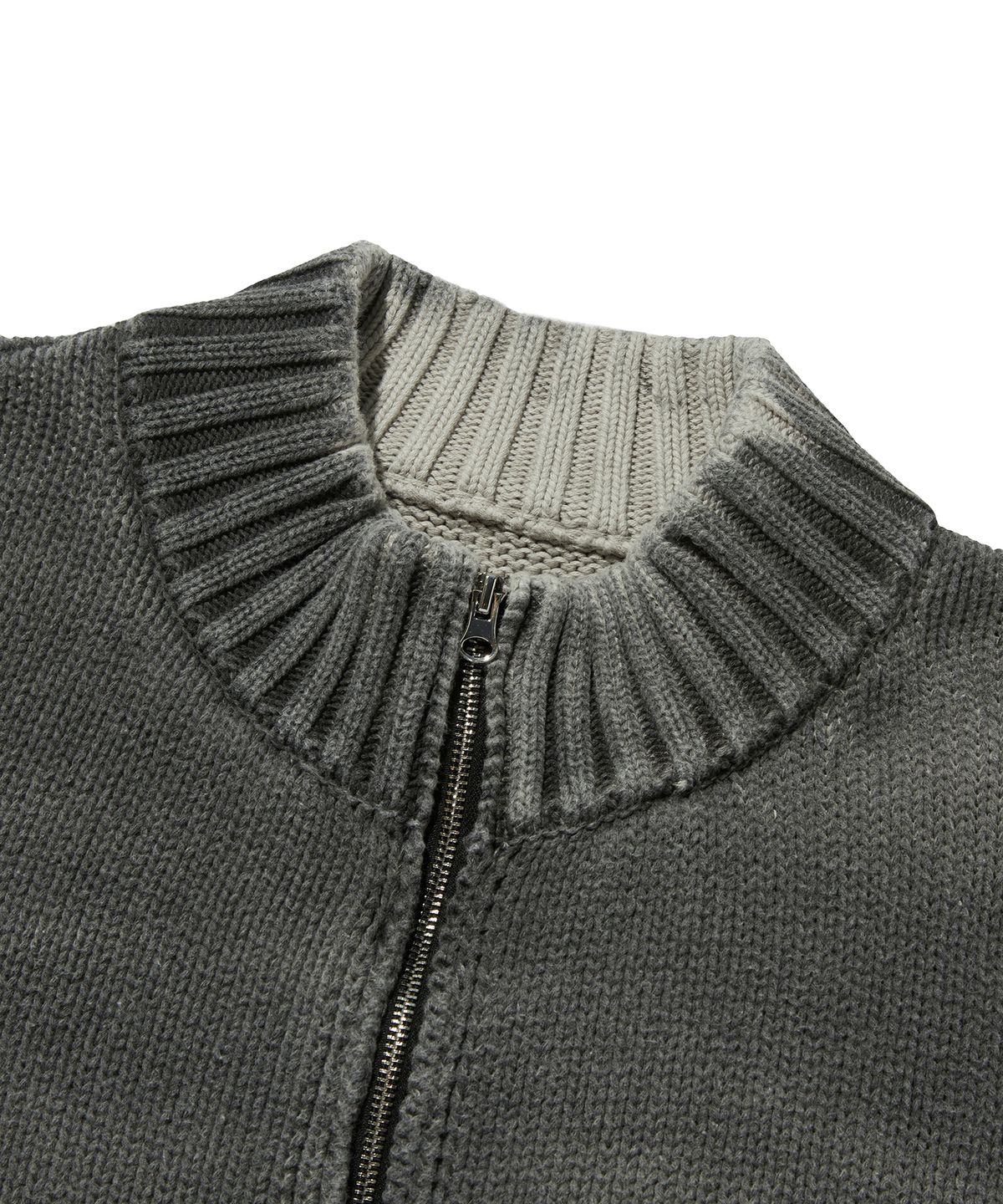 스웨이드(SUADE) WASHED KNIT ZIP UP [CHARCOAL GRAY]