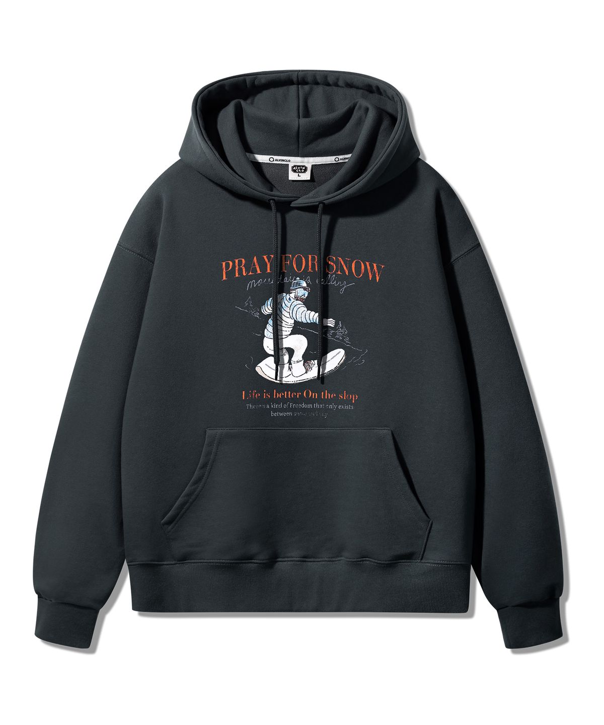앨빈클로(ALVINCLO) PRAYFORSNOW 오버핏 후드티 AVH263 (4 COLOR)