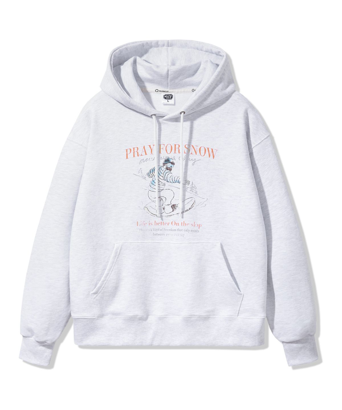 앨빈클로(ALVINCLO) PRAYFORSNOW 오버핏 후드티 AVH263 (4 COLOR)