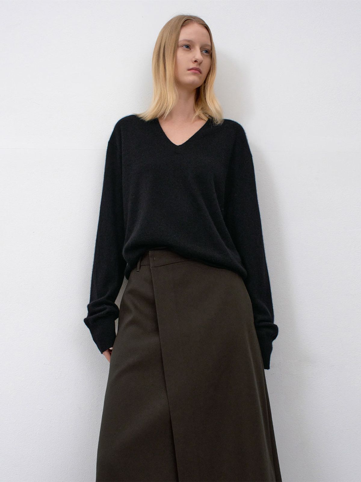 아틀리에 나인(ATELIER NAIN) ESSENTIAL UNBALANCED WRAP SKIRT(SK-5067)