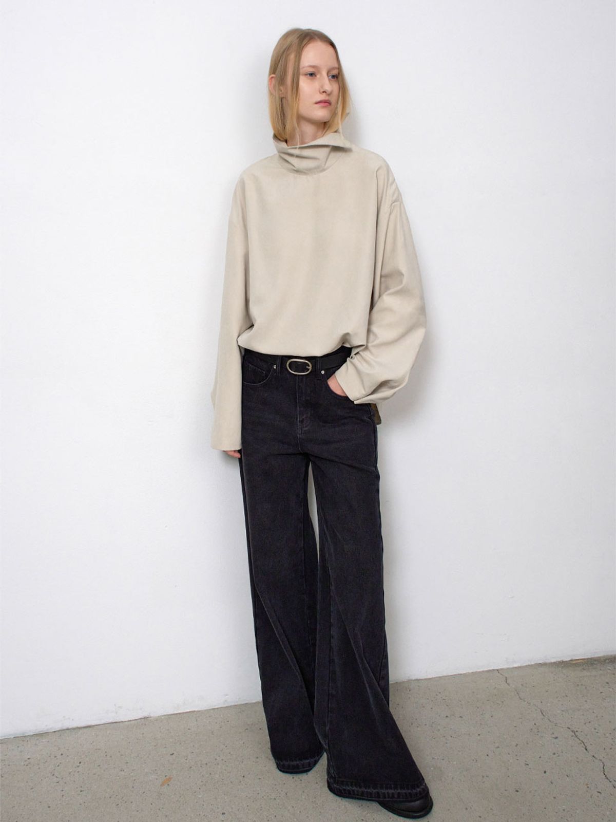 아틀리에 나인(ATELIER NAIN) HIGH NECK LOOSE TOP BLOUSE(BL-4378)