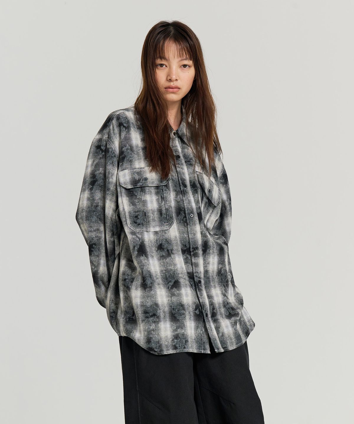논타입(NONTYPE) COMFY 3PK CHECK SHIRTS (BLACK)
