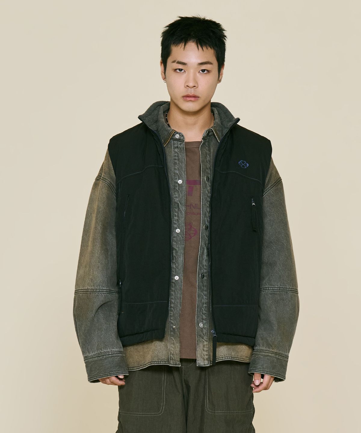 논타입(NONTYPE) SECTOR PADDED VEST (BLACK)