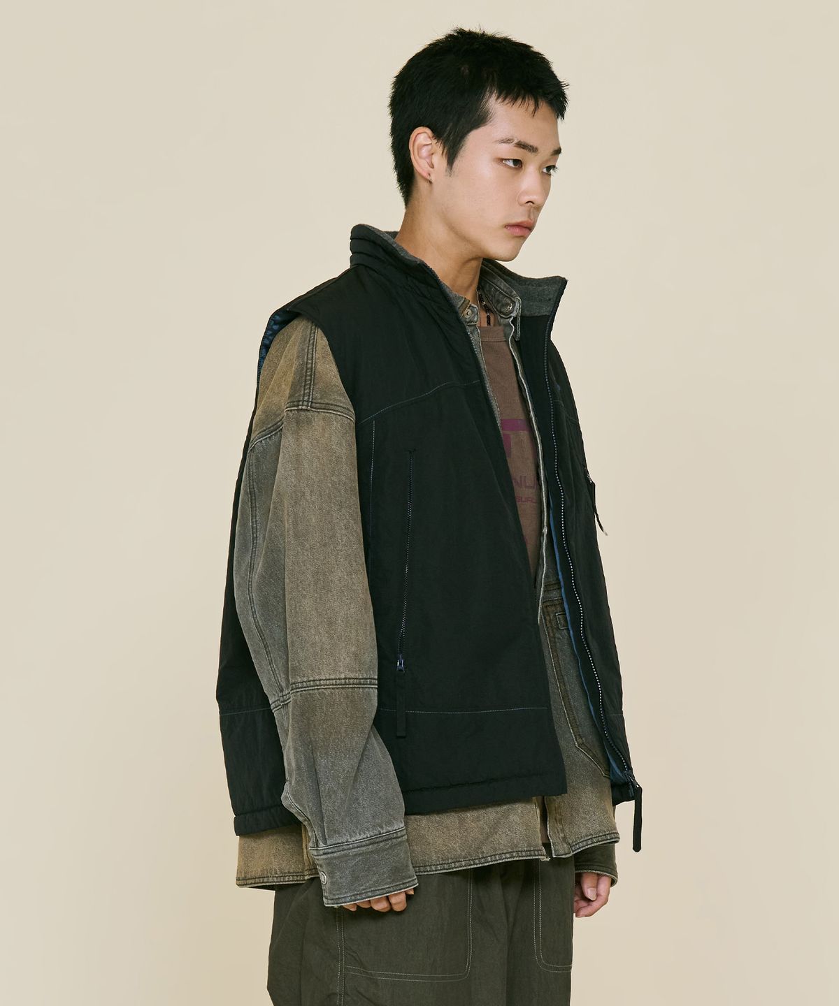 논타입(NONTYPE) SECTOR PADDED VEST (BLACK)