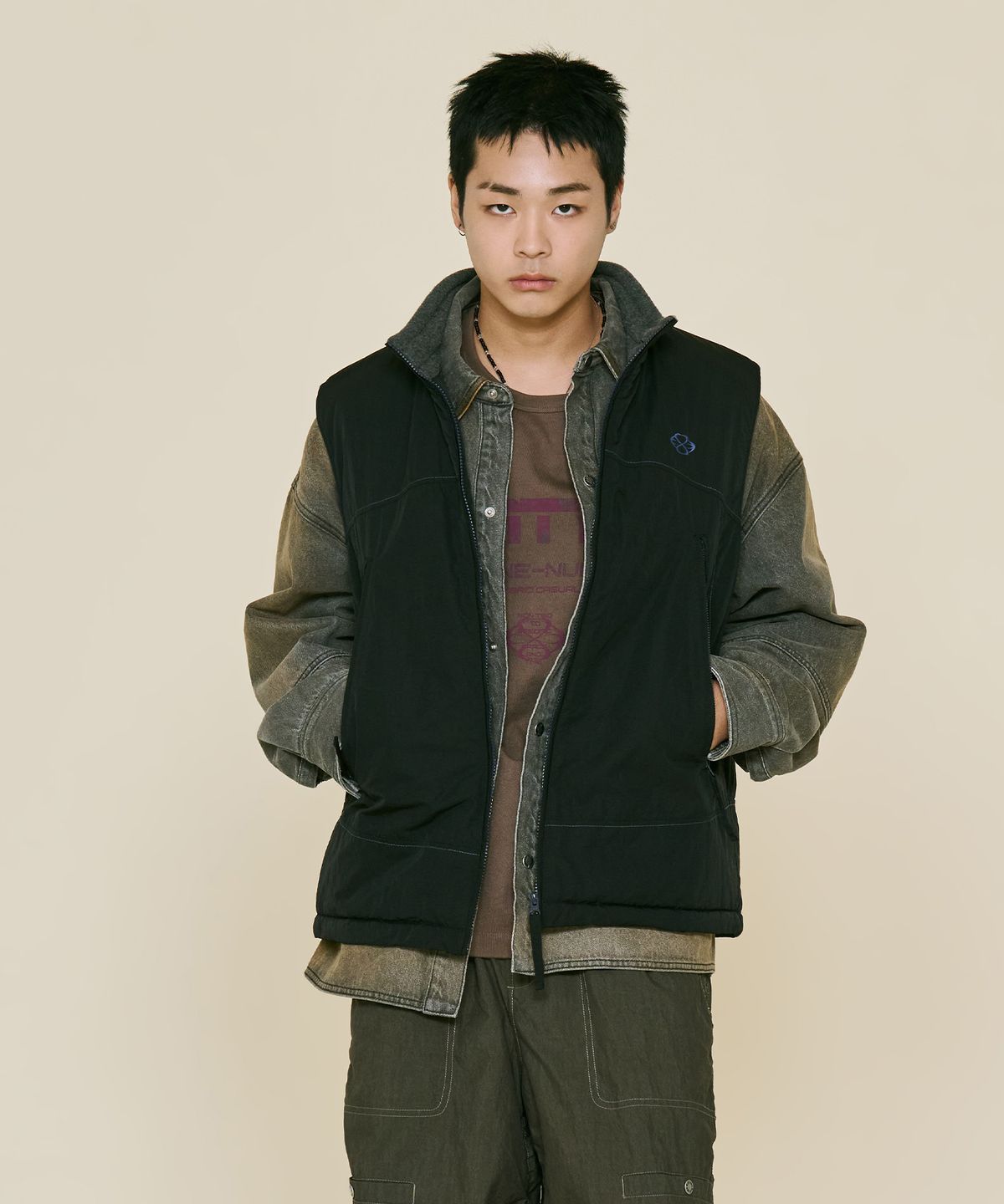 논타입(NONTYPE) SECTOR PADDED VEST (BLACK)