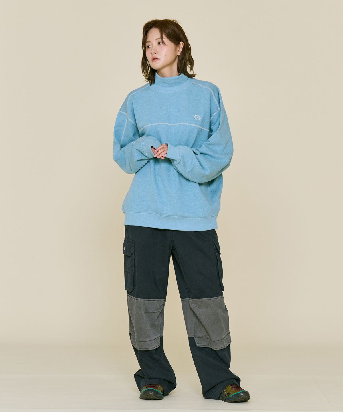논타입(NONTYPE) CONTRAST FIREMAN CARGO PANTS (NAVY)
